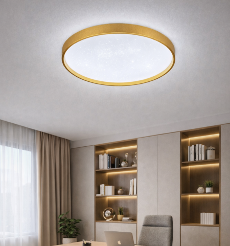 جلوب ليد سقف اطار عريض ذهبي مع ريموت